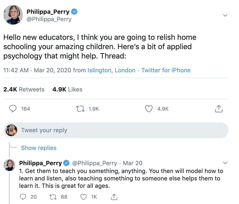 Philippa Perry's advice for homeschooling