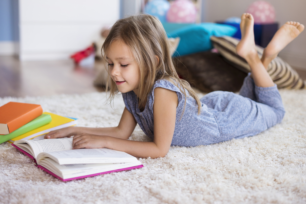 kids reading at home